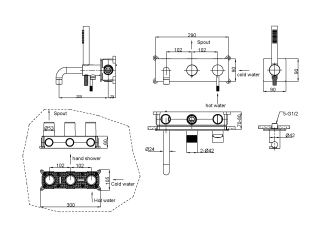Встраиваемый смеситель для ванны Boheme Uno 464-3-CR хром